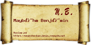 Mayböhm Benjámin névjegykártya